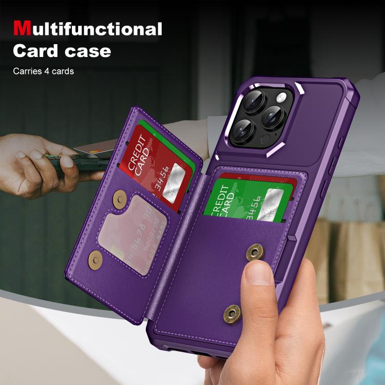 For iPhone 16 Pro Max Horizontal Flip Card Bag Holder Leather Phone Case