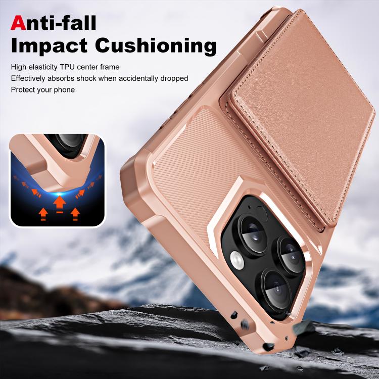 For iPhone 16 Pro Max Horizontal Flip Card Bag Holder Leather Phone Case