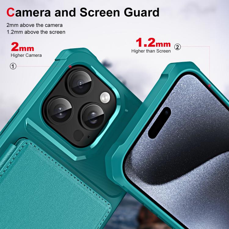 For iPhone 16 Pro Max Horizontal Flip Card Bag Holder Leather Phone Case