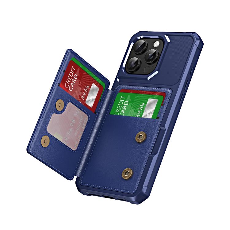 For iPhone 16 Pro Max Horizontal Flip Card Bag Holder Leather Phone Case