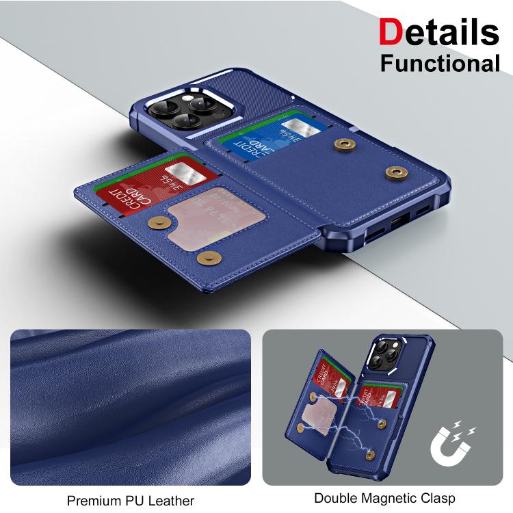 For iPhone 16 Pro Max Horizontal Flip Card Bag Holder Leather Phone Case