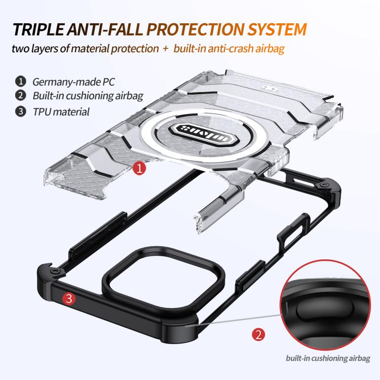 For iPhone 15 Pro wlons Explorer Series PC Hybrid TPU MagSafe Magnetic Case