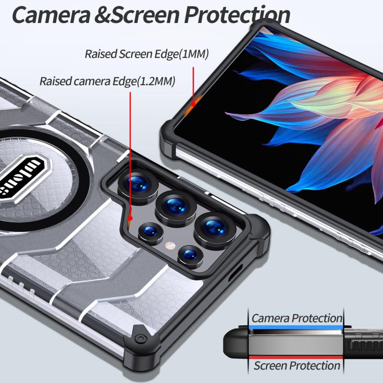 For Samsung Galaxy S24 Ultra 5G wlons Explorer Series PC Hybrid TPU MagSafe Magnetic Case