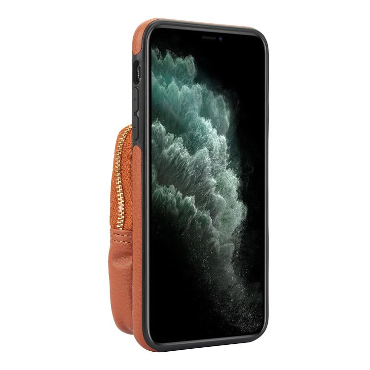 For iPhone 11 Pro Max AwQuer Crossbody Zipper Wallet Bag Litchi Leather Phone Case