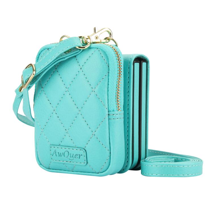 For Samsung Galaxy Z Flip6 / Flip7 FE AwQuer Crossbody Zipper Wallet Bag Litchi Leather Phone Case