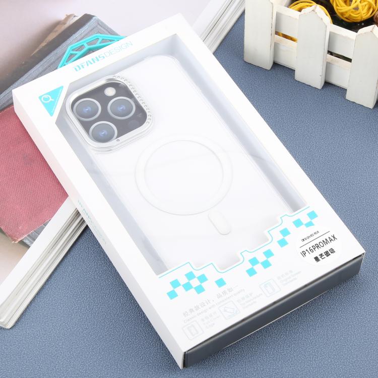For iPhone 16 Pro Max DFANS DESIGN Metal Lens Frame MagSafe Phone Case - Transparent