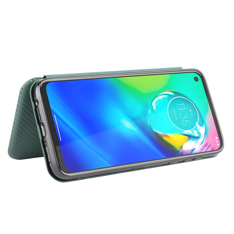 For Motorola Moto G Power Carbon Fiber Texture Horizontal Flip TPU + PC + PU Leather Case with Rope & Card Slot