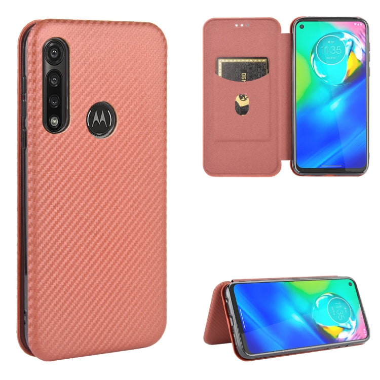 For Motorola Moto G Power Carbon Fiber Texture Horizontal Flip TPU + PC + PU Leather Case with Rope & Card Slot