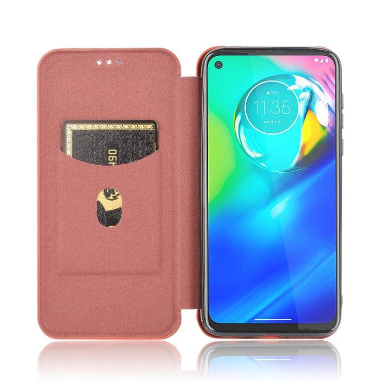 For Motorola Moto G Power Carbon Fiber Texture Horizontal Flip TPU + PC + PU Leather Case with Rope & Card Slot