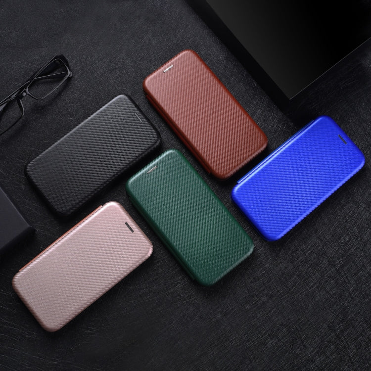 For Motorola Moto One Fusion Carbon Fiber Texture Horizontal Flip TPU + PC + PU Leather Case with Rope & Card Slot