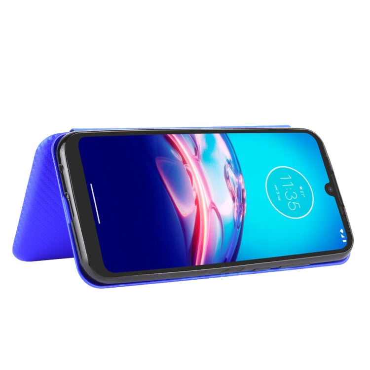 For Motorola Moto E6s (2020) Carbon Fiber Texture Horizontal Flip TPU + PC + PU Leather Case with Rope & Card Slot