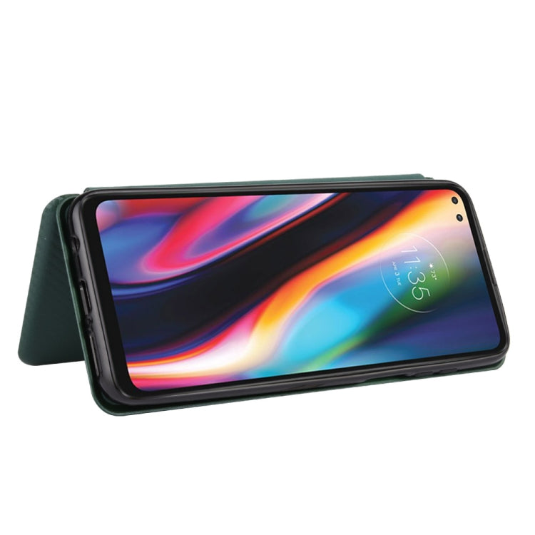 For Motorola Moto G 5G Plus Carbon Fiber Texture Horizontal Flip TPU + PC + PU Leather Case with Rope & Card Slot