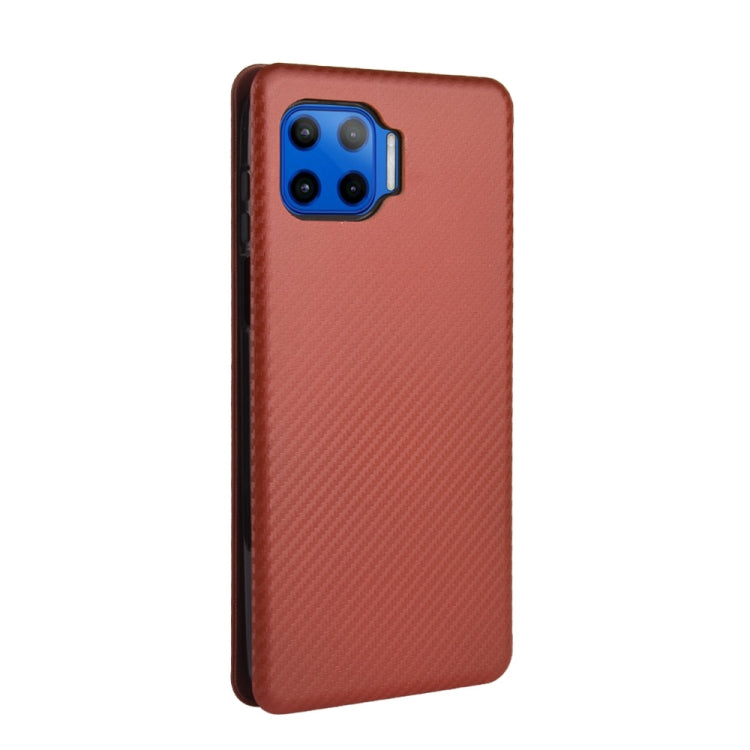 For Motorola Moto G 5G Plus Carbon Fiber Texture Horizontal Flip TPU + PC + PU Leather Case with Rope & Card Slot