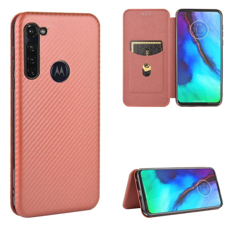For Motorola Moto G Stylus Carbon Fiber Texture Horizontal Flip TPU + PC + PU Leather Case with Rope & Card Slot
