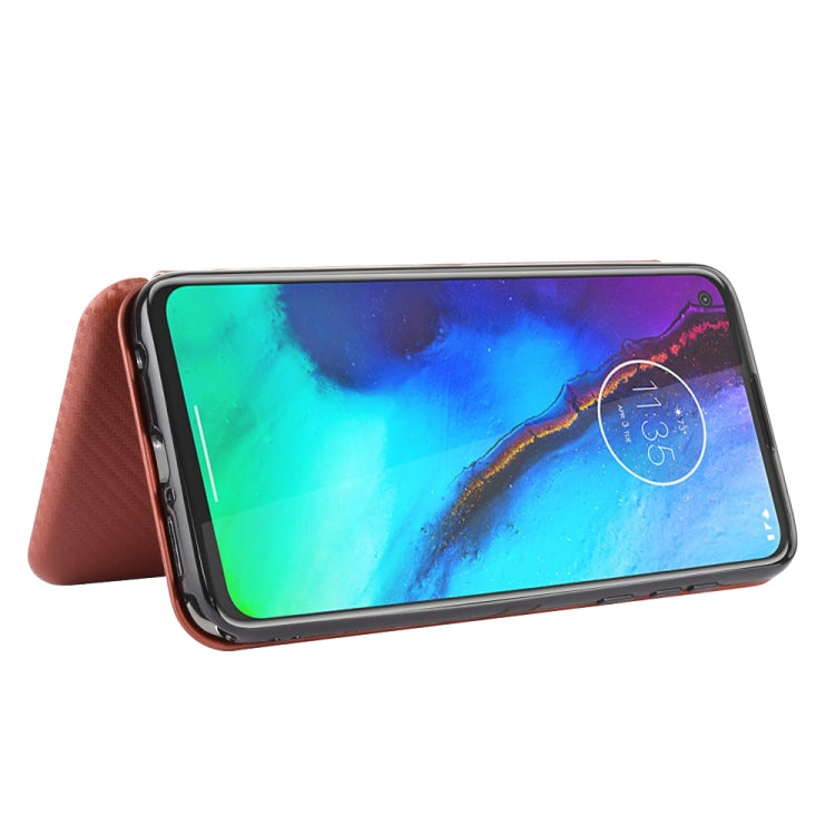 For Motorola Moto G Stylus Carbon Fiber Texture Horizontal Flip TPU + PC + PU Leather Case with Rope & Card Slot