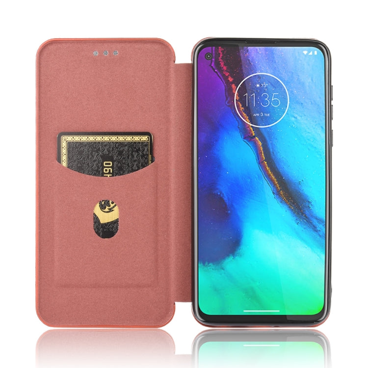 For Motorola Moto G Pro Carbon Fiber Texture Horizontal Flip TPU + PC + PU Leather Case with Rope & Card Slot