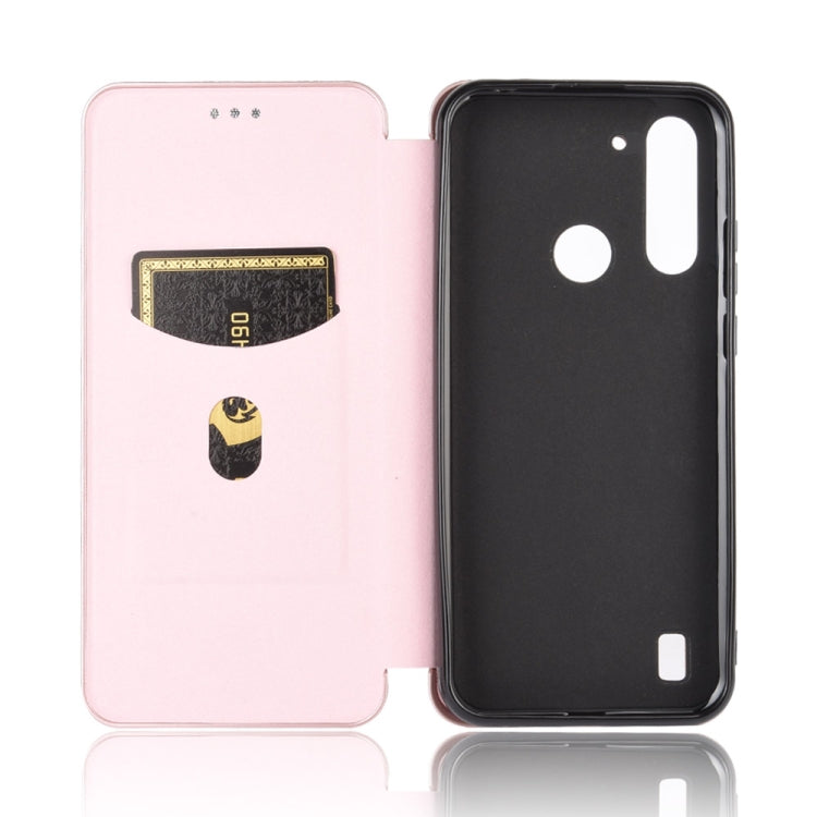 For Motorola Moto G8 Power Lite Carbon Fiber Texture Horizontal Flip TPU + PC + PU Leather Case with Rope & Card Slot