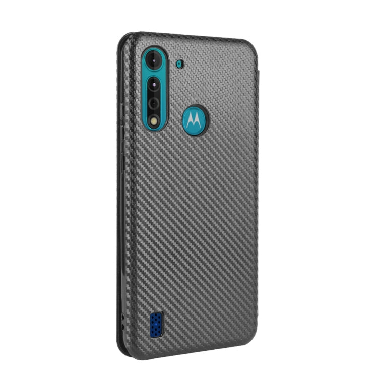 For Motorola Moto G8 Power Lite Carbon Fiber Texture Horizontal Flip TPU + PC + PU Leather Case with Rope & Card Slot