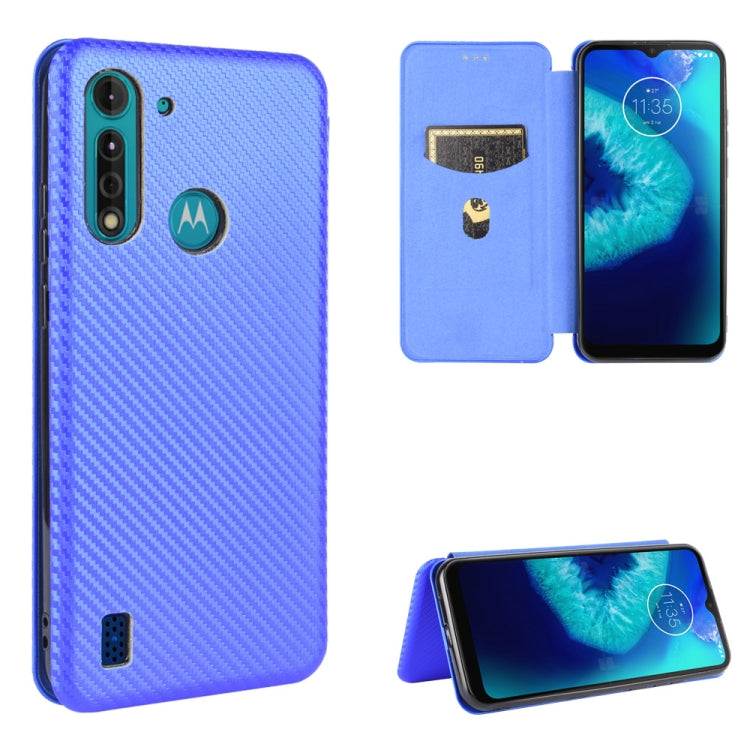 For Motorola Moto G8 Power Lite Carbon Fiber Texture Horizontal Flip TPU + PC + PU Leather Case with Rope & Card Slot