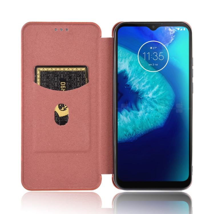 For Motorola Moto G8 Power Lite Carbon Fiber Texture Horizontal Flip TPU + PC + PU Leather Case with Rope & Card Slot