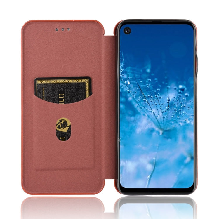 For Motorola Moto P40 Power / One Action Carbon Fiber Texture Horizontal Flip TPU + PC + PU Leather Case with Rope & Card Slot