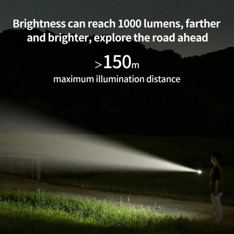 Original Xiaomi Mijia Multifunctional Portable Flashlight 1000LM IP65 Protection - Metal Grey