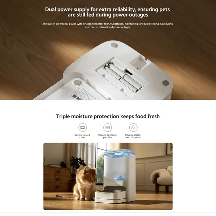 Xiaomi Mijia Smart Pet Feeder 2, Specification:US Plug - White