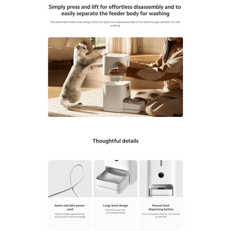 Xiaomi Mijia Smart Pet Feeder 2, Specification:US Plug - White