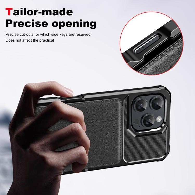 For iPhone 16 Pro Max Vertical Flip Card Bag Holder Leather Phone Case