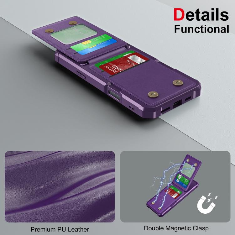 For iPhone 16 Pro Max Vertical Flip Card Bag Holder Leather Phone Case