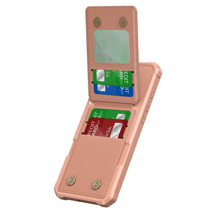 For iPhone 16 Pro Max Vertical Flip Card Bag Holder Leather Phone Case