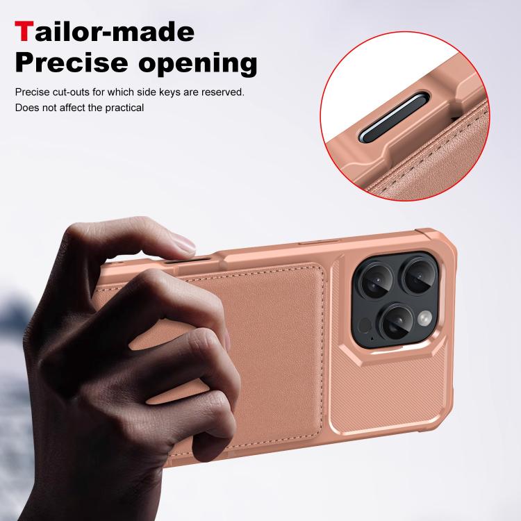 For iPhone 16 Pro Max Vertical Flip Card Bag Holder Leather Phone Case
