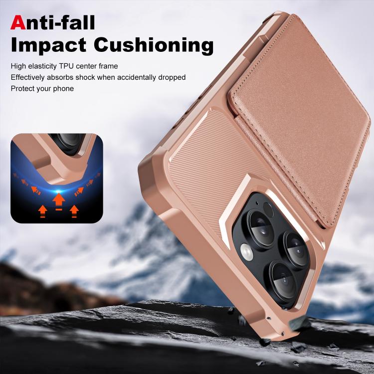 For iPhone 16 Pro Max Vertical Flip Card Bag Holder Leather Phone Case