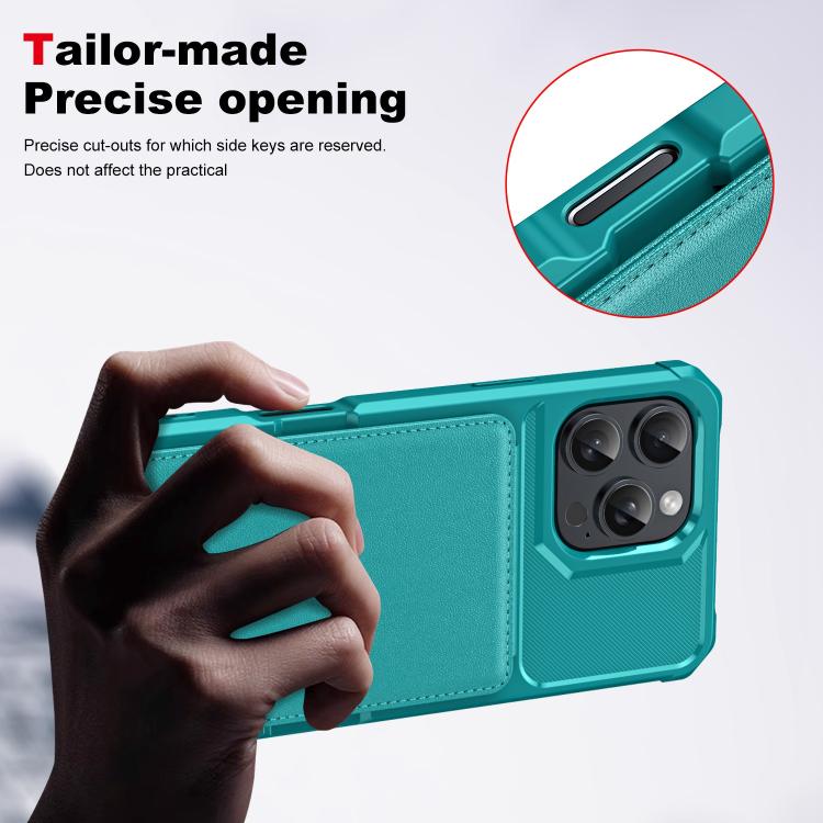 For iPhone 16 Pro Max Vertical Flip Card Bag Holder Leather Phone Case
