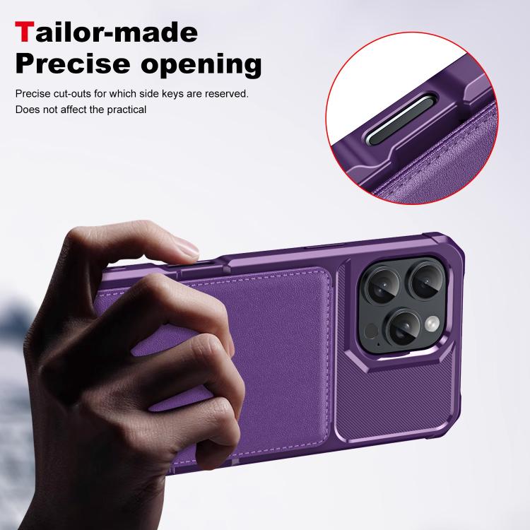 For iPhone 16 Pro Vertical Flip Card Bag Holder Leather Phone Case