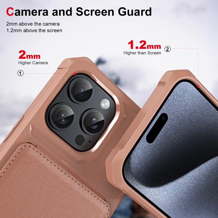 For iPhone 16 Pro Vertical Flip Card Bag Holder Leather Phone Case