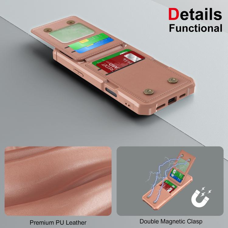 For iPhone 16 Pro Vertical Flip Card Bag Holder Leather Phone Case