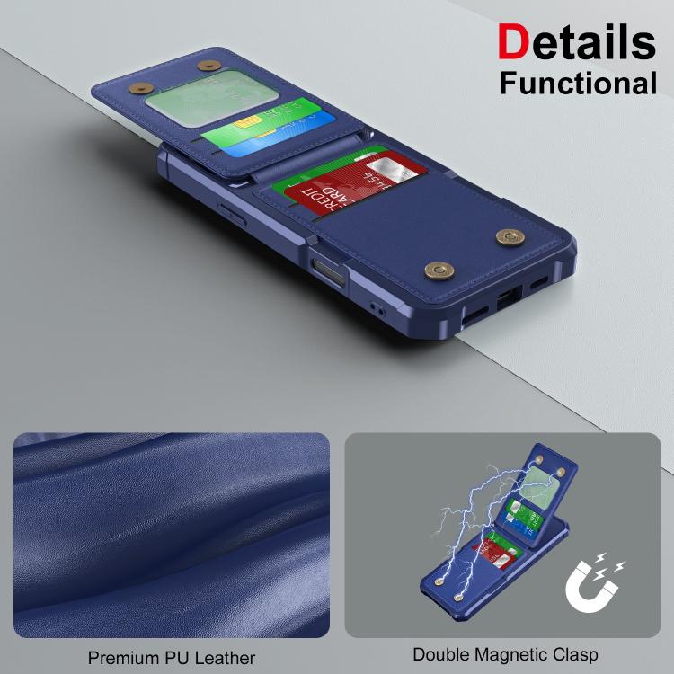 For iPhone 16 Pro Vertical Flip Card Bag Holder Leather Phone Case