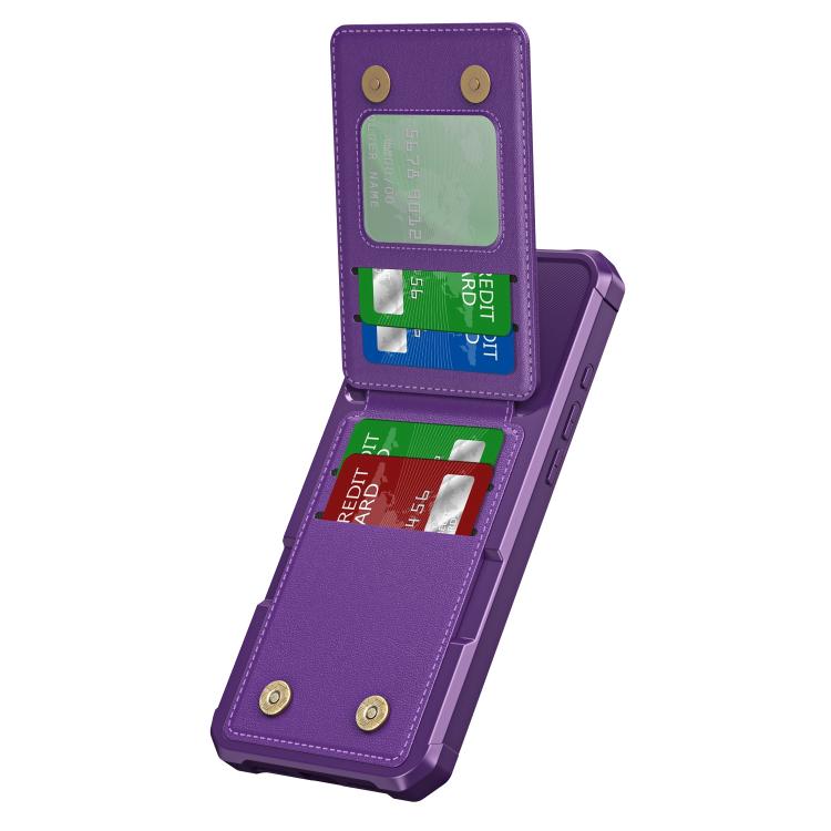 For iPhone 16 Plus Vertical Flip Card Bag Holder Leather Phone Case