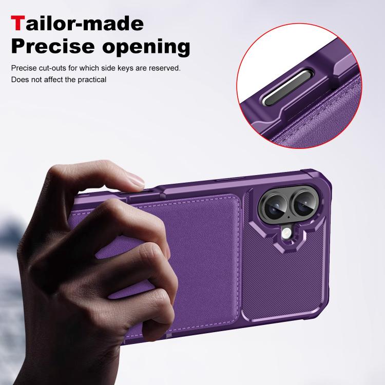 For iPhone 16 Vertical Flip Card Bag Holder Leather Phone Case