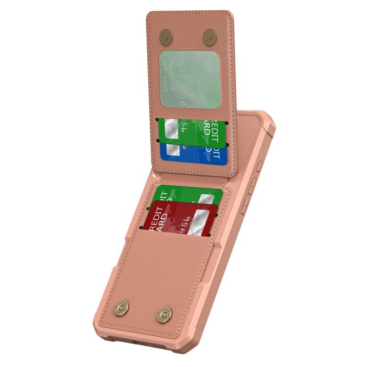 For iPhone 16 Vertical Flip Card Bag Holder Leather Phone Case
