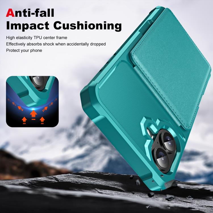 For iPhone 16 Vertical Flip Card Bag Holder Leather Phone Case