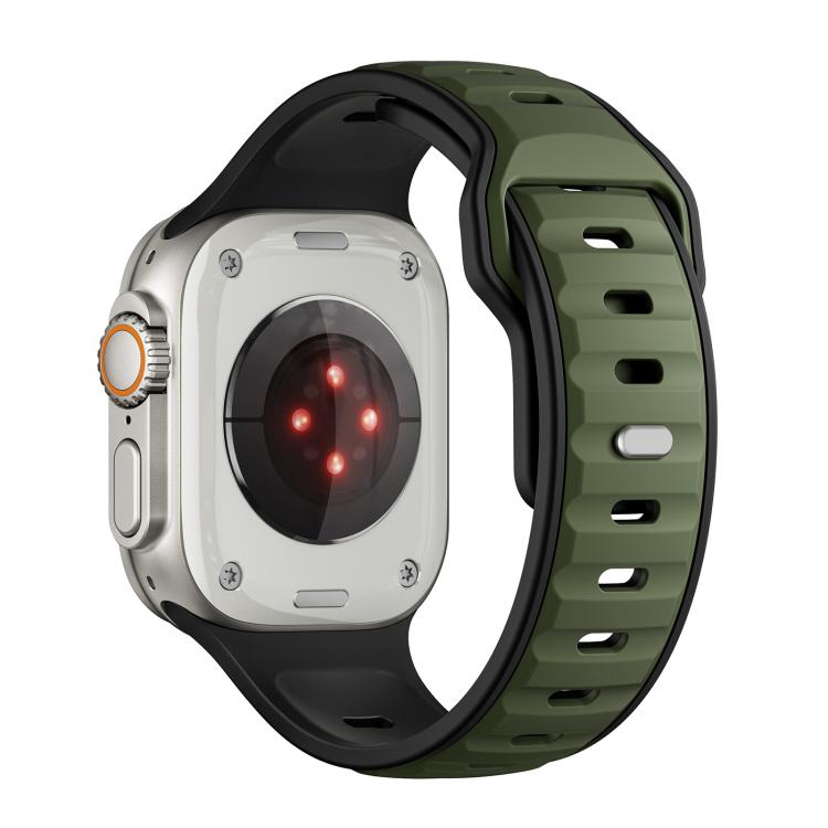 For Apple Watch 42mm / 41mm / 40mm / 38mm Norman Buckle Two-color Silicone Watch Band