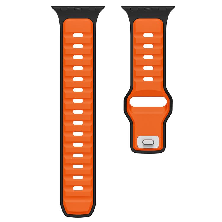 For Apple Watch 46mm / 49mm / 45mm / 44mm Norman Buckle Two-color Silicone Watch Band