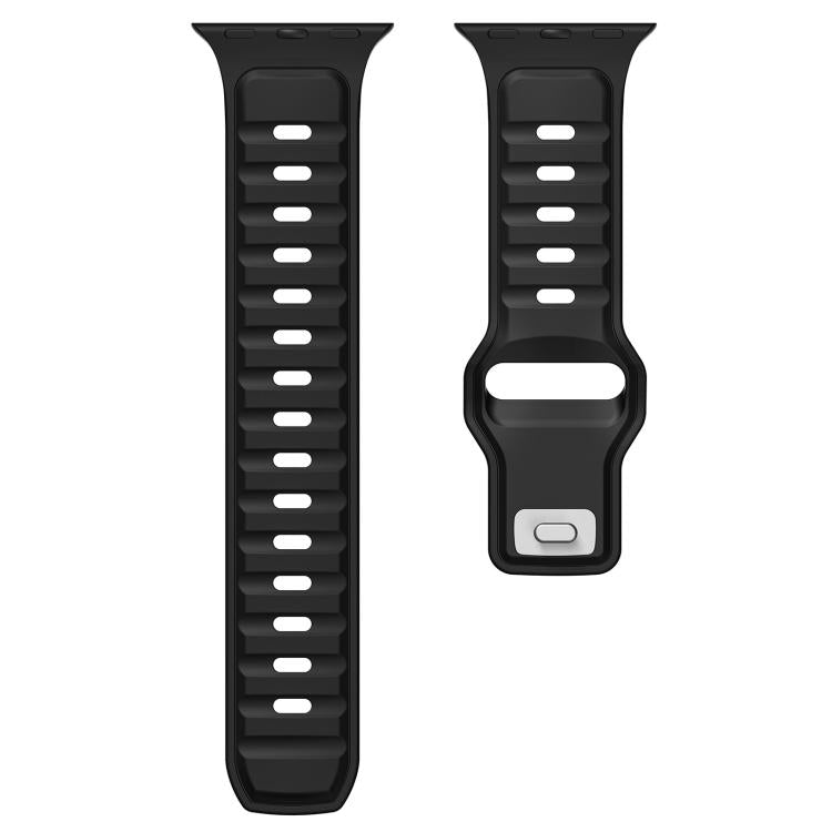 For Apple Watch 46mm / 49mm / 45mm / 44mm Norman Buckle Two-color Silicone Watch Band