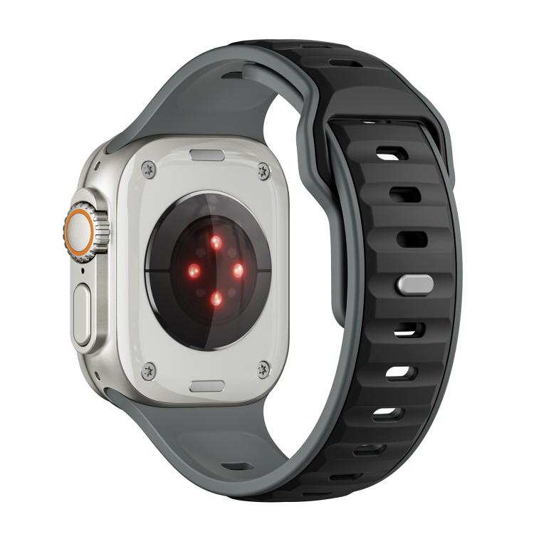 For Apple Watch 46mm / 49mm / 45mm / 44mm Norman Buckle Two-color Silicone Watch Band