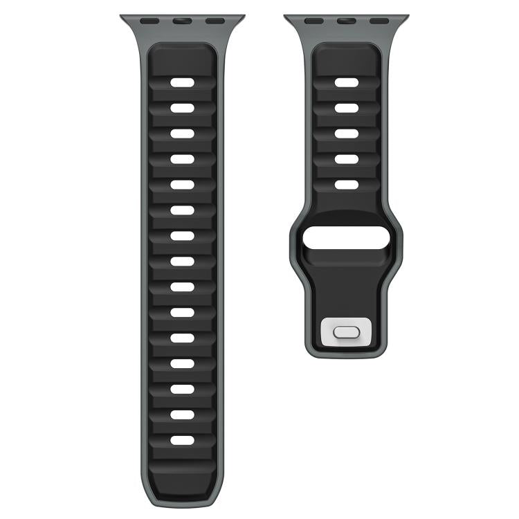 For Apple Watch 46mm / 49mm / 45mm / 44mm Norman Buckle Two-color Silicone Watch Band
