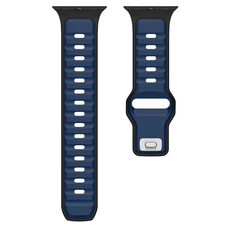 For Apple Watch 46mm / 49mm / 45mm / 44mm Norman Buckle Two-color Silicone Watch Band
