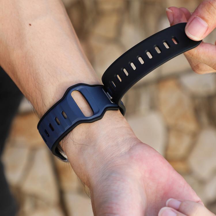 For Apple Watch 46mm / 49mm / 45mm / 44mm Norman Buckle Two-color Silicone Watch Band