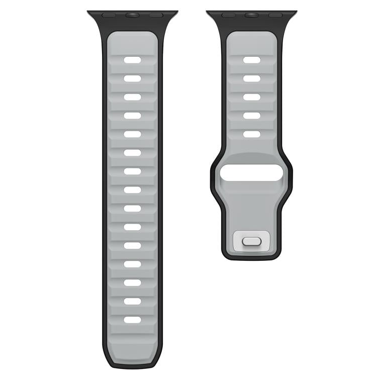For Apple Watch 46mm / 49mm / 45mm / 44mm Norman Buckle Two-color Silicone Watch Band